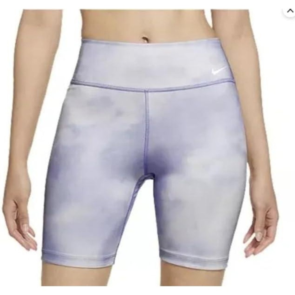 NWT Nike Women's Dri-FIT One Bike Tie Dye 7" Plus Size Shorts - Sky Dye Print 1X